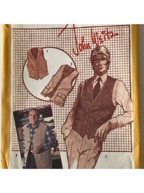 1980s Simplicity 9793 Mens Vests Sewing Pattern Size 46 by John Weitz CC